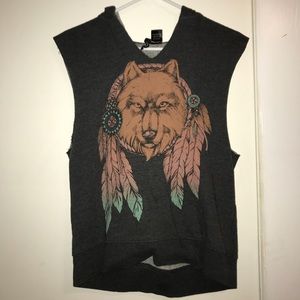 Pacsun wolf dream catcher sleeveless pullover